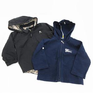 バーバリー ロンドン BURBERRY LONDON ジャケット パーカー 2点セット まとめて ジップアップ ロゴ刺繍 黒 紺 80cm /JS ■GY14 キッズ
