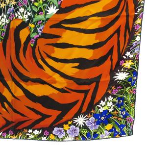 エルメス HERMES TYGER TYGER Alice Shirley タイガータイガー 柄 カレ 90 スカーフ 総柄 シルク ブルー系 ☆AA★ レディース
