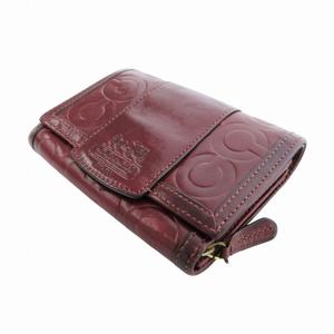 コーチ COACH オプアート 二つ折り財布 ウォレット シグネチャー レザー 紅 ボルドー /HO ■GY99 レディース
