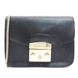フルラ FURLA メトロポリス チェーン ミニ ショルダーバッグ レザー ブラック レディース