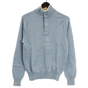 ブルックスブラザーズ BROOKS BROTHERS ポロニット シャツ 長袖 コットン ブルー XS メンズ