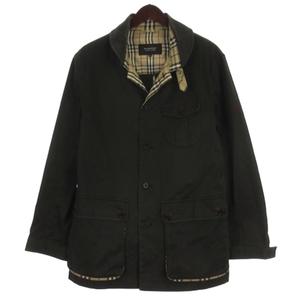 バーバリーブラックレーベル BURBERRY BLACK LABEL シングル ジャケット 裏ノバチェック ブラック L メンズ