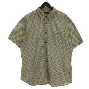 エディーバウアー EDDIE BAUER チェック シャツ 半袖 イエロー系 XL メンズ