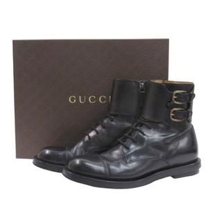 グッチ GUCCI Double Buckle Military Boots ダブルバックル