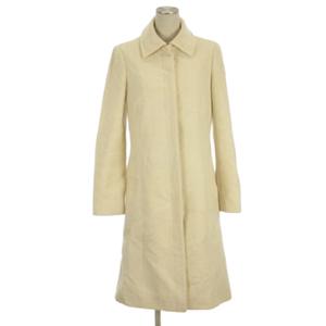 バーバリーブルーレーベル BURBERRY BLUE LABEL ステンカラーコート ロング ウール アンゴラ混 アイボリー 38 レディース