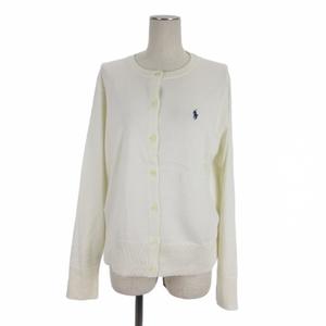 ポロ ラルフローレン POLO RALPH LAUREN ニット カーディガン コットン 長袖 L ホワイト レディース
