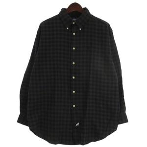 ラルフローレン RALPH LAUREN チェック シャツ 長袖 ボタンダウン ネイビー M ☆AA★ メンズ