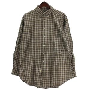 ラルフローレン RALPH LAUREN チェック シャツ 長袖 ボタンダウン ネイビー系 16-34 ☆AA★ メンズ