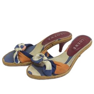 ロエベ LOEWE リボン サンダル ミュール 37 24cm レディース