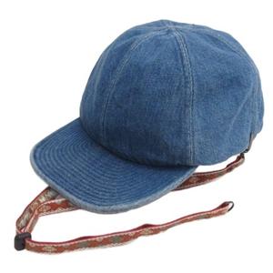 キャピタル kapital デニム キャップ 帽子 ストラップ付き インディゴ