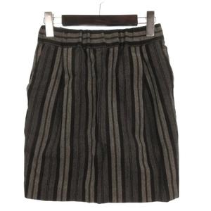 イエナ IENA ストライプ タイト スカート ミニ 34 ブラック 260205E ■TC レディース