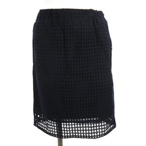 イエナ IENA メッシュ スカート ひざ丈 イージー ネイビー 38 レディース
