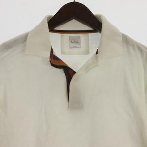 ポールスミス PAUL SMITH ポロシャツ 半袖 ホワイト L ■GY12 レディース