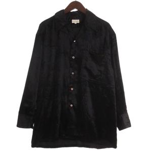 ポールスミス PAUL SMITH ベロア シャツ 長袖 ブラック M ■GY12 メンズ