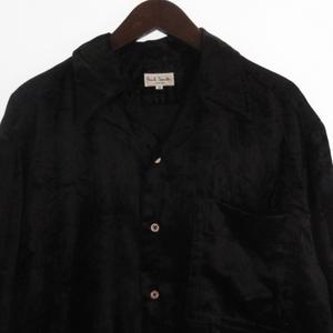 ポールスミス PAUL SMITH ベロア シャツ 長袖 ブラック M ■GY12 メンズ