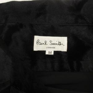 ポールスミス PAUL SMITH ベロア シャツ 長袖 ブラック M ■GY12 メンズ