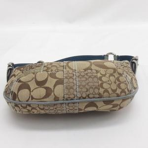コーチ COACH シグネチャー パッチワーク ハンドバッグ セミショルダー パイソンレザー 3680 ブルー ベージュ レディース