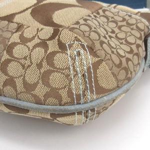 コーチ COACH シグネチャー パッチワーク ハンドバッグ セミショルダー パイソンレザー 3680 ブルー ベージュ レディース