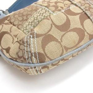 コーチ COACH シグネチャー パッチワーク ハンドバッグ セミショルダー パイソンレザー 3680 ブルー ベージュ レディース