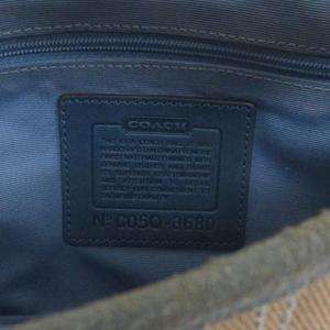 コーチ COACH シグネチャー パッチワーク ハンドバッグ セミショルダー パイソンレザー 3680 ブルー ベージュ レディース
