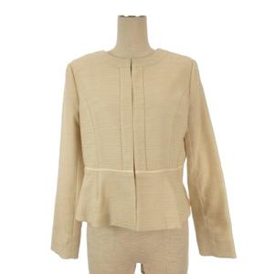 ナチュラルビューティーベーシック NATURAL BEAUTY BASIC ノーカラー ジャケット アイボリー M 260421E レディース