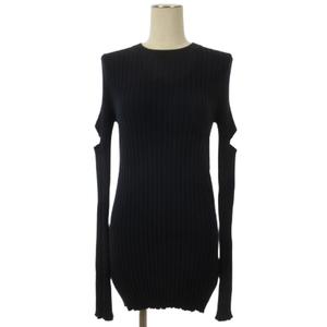エムエムシックス メゾンマルジェラ MM6 Maison Margiela リブニット ワンピース チュニック 長袖 ネイビー XS ■GY74 レディース