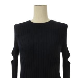 エムエムシックス メゾンマルジェラ MM6 Maison Margiela リブニット ワンピース チュニック 長袖 ネイビー XS ■GY74 レディース