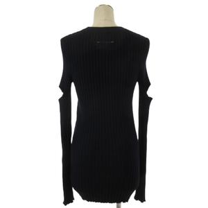 エムエムシックス メゾンマルジェラ MM6 Maison Margiela リブニット ワンピース チュニック 長袖 ネイビー XS ■GY74 レディース