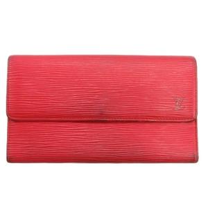 ルイヴィトン LOUIS VUITTON エピ ポルトトレゾーレインターナショナル 三つ折り 長財布 レザー レッド M63387 レディース
