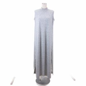 未使用品 パーリーゲイツ PEARLY GATES PGG タグ付き ワンピース ロング ノースリーブ サイドスリット ゴルフ ウエア グレー 1 レディース