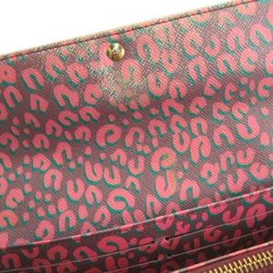 ルイヴィトン LOUIS VUITTON モノグラム レオパード柄 ポルトフォイユ サラ 二つ折り 長財布 ブラウン M60106 レディース