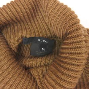 グッチ GUCCI リブニット タートルネック セーター ベージュ M メンズ