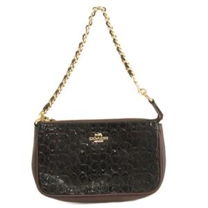 コーチ COACH ノリータリストレット シグネチャー チェーン ワンショルダー ハンドバッグ ポーチ ブラック レディース