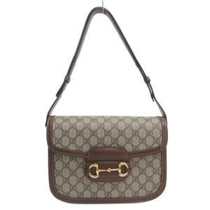 グッチ GUCCI GGスプリーム ホースビット 1955 ワンショルダー バッグ ブラウン系 レディース