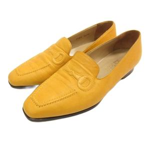 グッチ GUCCI ビットステッチ ローファー イエロー 35.5 ■GY09 レディース