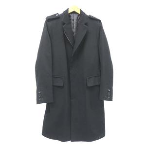 PERBACCO × International Gallery BEAMS ペルバッコ インターナショナルギャラリービームス 別注 ダイアゴナル ジップアップ チェスターコート 44 BLACK 黒 PB-W18GB メンズ