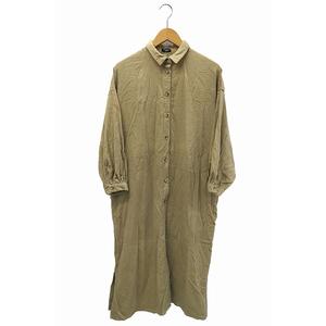 マーブルシュッド marble SUD 細畝 コーデュロイ ロング シャツ ワンピース ベージュ レディース