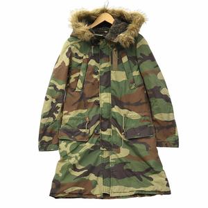 ジョンブル JOHNBULL 中綿 迷彩 フーディ モッズコート M カーキ メンズ