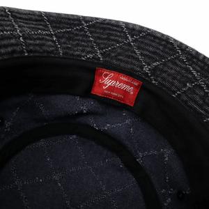 シュプリーム SUPREME 2023AW Punched Denim Crusher パンチ デニム クラッシャー バケットハット 帽子 M～L BLACK(ブラック) メンズ