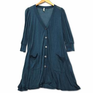 ルカ LUCA 薄手ニット ロング カーディガン F グリーン レディース