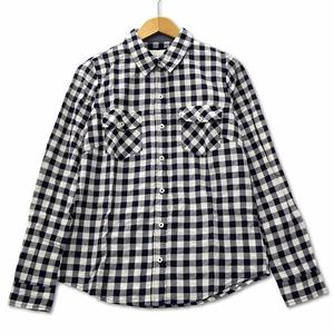 フォーエバー21 FOREVER21 コットン チェック シャツ S ネイビー レディース