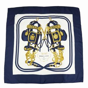 エルメス HERMES シルク カレ90 ブリッド・ドゥ・ガラ スカーフ NAVY/CLAIM/GOLD(ネイビー/クレーム/ゴールド) レディース