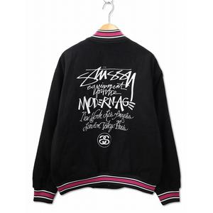 ステューシー STUSSY Varsity Jacket バックロゴ刺繍 メルトン バー