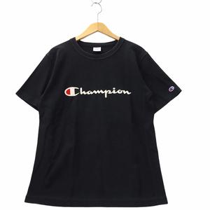 チャンピオン CHAMPION REVERSE WEAVE リバースウィーブ フロッキープリント 半袖 コットン Tシャツ XL BLACK ブラック C8-M30G メンズ