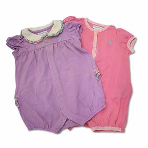ラルフローレン RALPH LAUREN ポニー刺繍 ロンパース ベビーウェア ピンク×パープル 2枚 まとめ 12M 80 キッズ