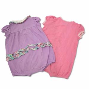 ラルフローレン RALPH LAUREN ポニー刺繍 ロンパース ベビーウェア ピンク×パープル 2枚 まとめ 12M 80 キッズ
