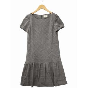 エフデ ef-de フレンチスリーブ グレンチェック 膝丈 ワンピース 9 GRAY(グレー) 春夏 レディース
