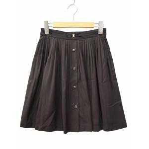 エフデ ef-de ビジュー プリーツ ミニスカート 9 DARKBROWN(ダークブラウン)  レディース