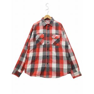 ファイブブラザー FIVE BROTHER 70～80s ヴィンテージ ポケット 長袖 ボタンアップ チェックシャツ XL RED レッド メンズ