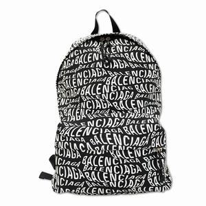 バレンシアガ BALENCIAGA 507460 WHEEL BACKPACK ロゴ プリント 刺繍 ナイロンキャンバス ウィール バックパック リュック BLACK/WHITE(ブラック/ホワイト) レディース